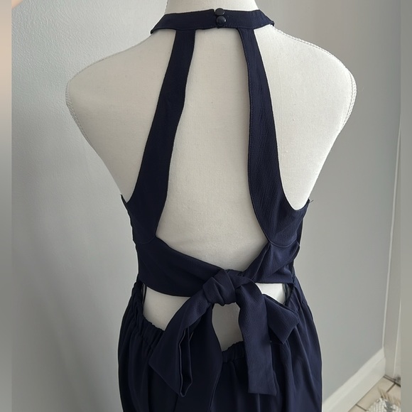 Blue Blush Navy Halter Jumpsuit with Wide Legs, Great Condition, Size Large - Picture 3 of 6